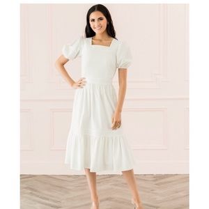 Rachel Parcell White Puff Sleeve Dress NWT size M